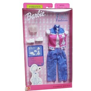 Rare Barbie‎ Fashion Ave Animation Floof Poodle Outfit NIB vest capris wedges